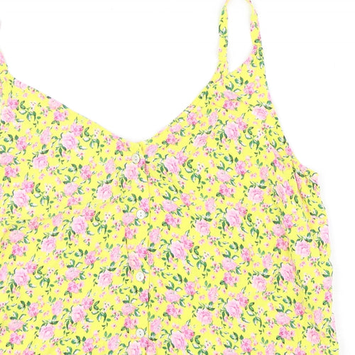 Papaya Womens Multicoloured Floral Viscose Basic Tank Size 16 V-Neck