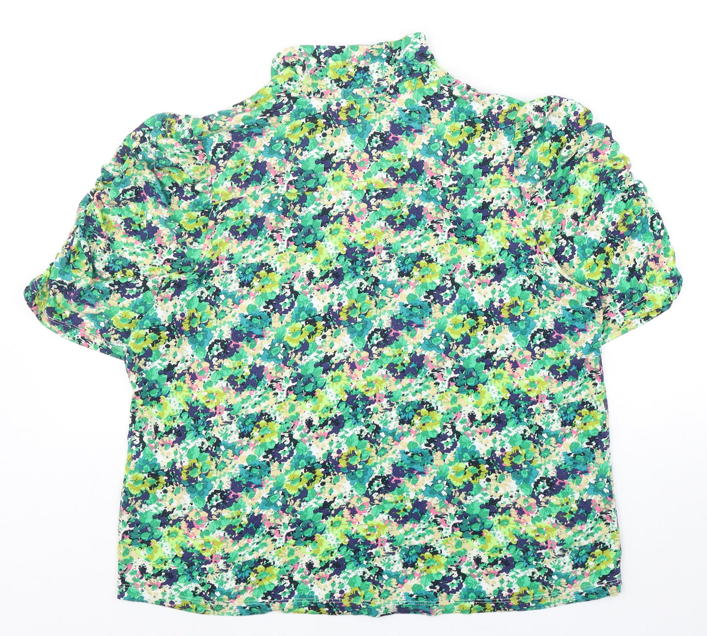 NEXT Womens Multicoloured Floral Viscose Basic Button-Up Size 16 Collared