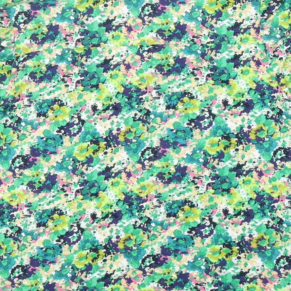 NEXT Womens Multicoloured Floral Viscose Basic Button-Up Size 16 Collared