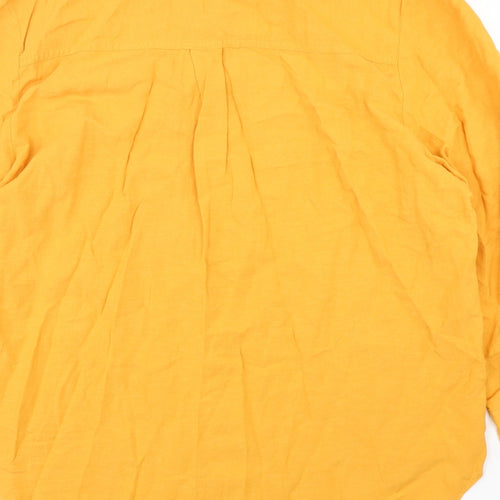 Primark Womens Orange  Linen Shirt Dress  Size 12  Collared