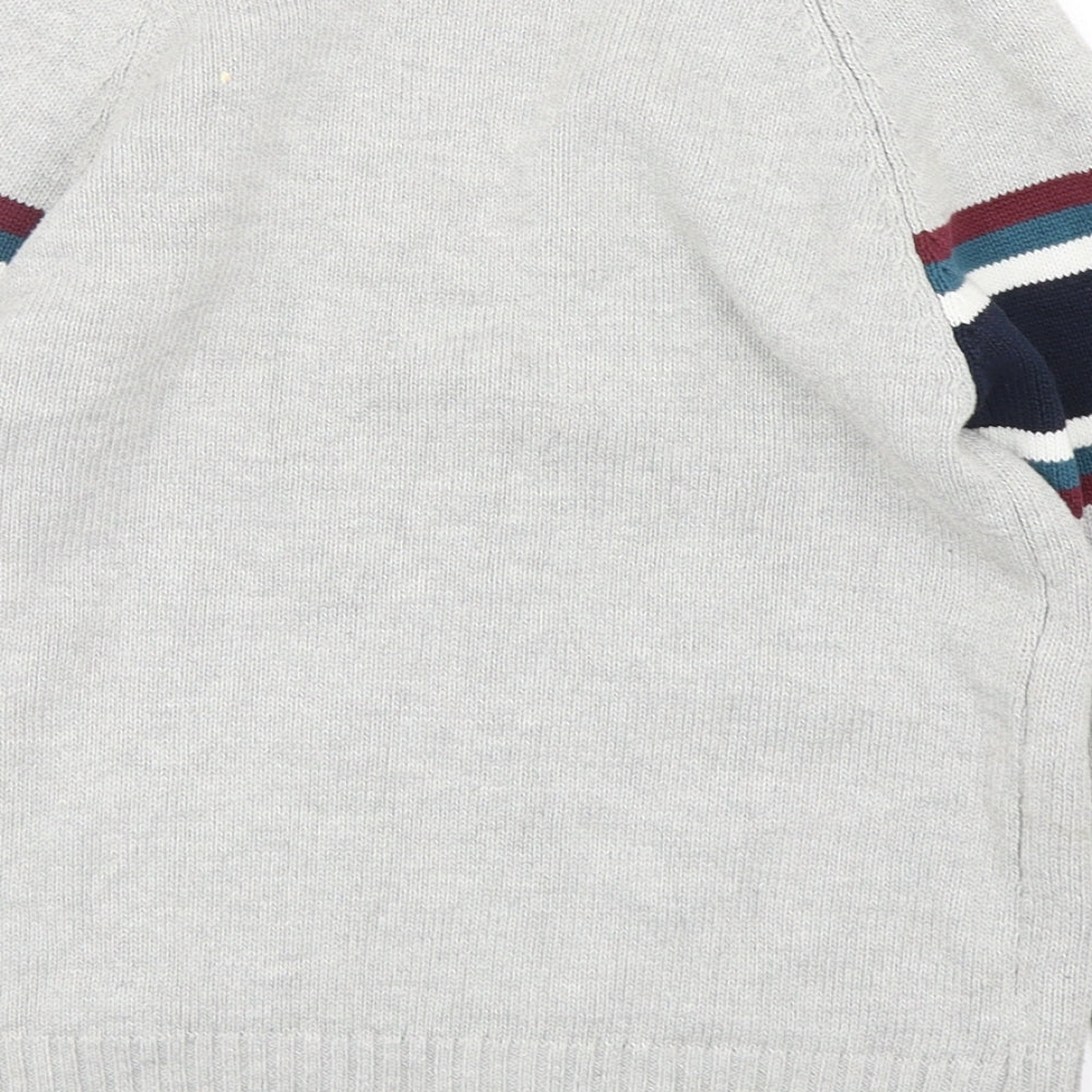 Fendi  Boys Grey V-Neck  Silk Cardigan Jumper Size 10 Years