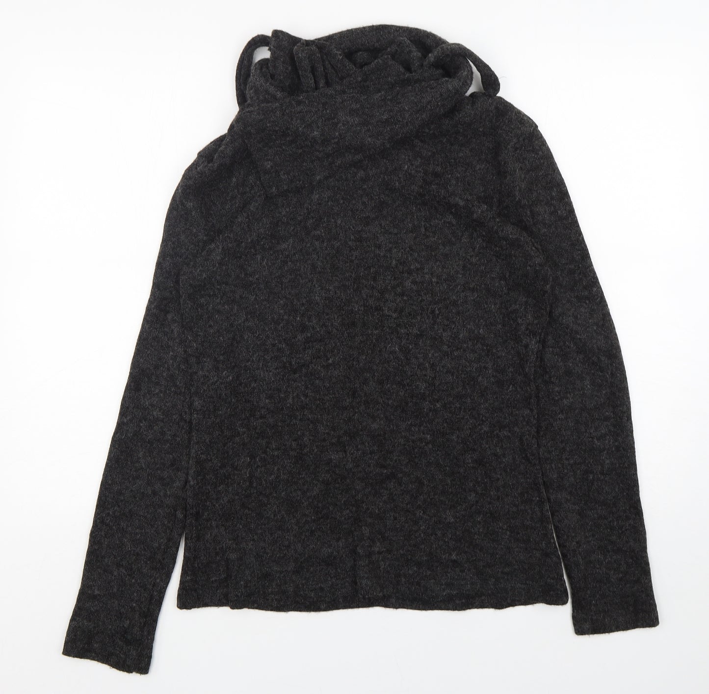 Cly-Homen Womens Grey Mock Neck  Polyester Pullover Jumper Size XL