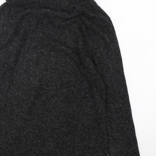 Cly-Homen Womens Grey Mock Neck  Polyester Pullover Jumper Size XL