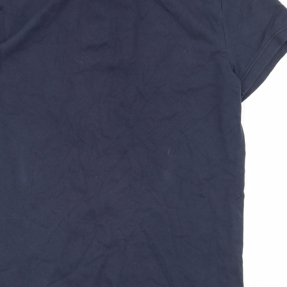 Tommy Hilfiger Mens Blue  Cotton  Polo Size M Collared Button