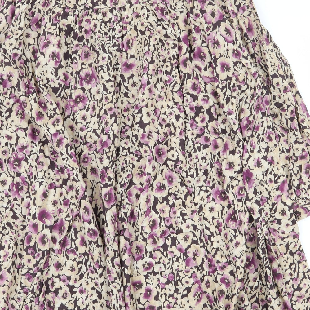 Atmosphere Womens Multicoloured Floral 100% Cotton Tunic Blouse Size 16 Crew Neck