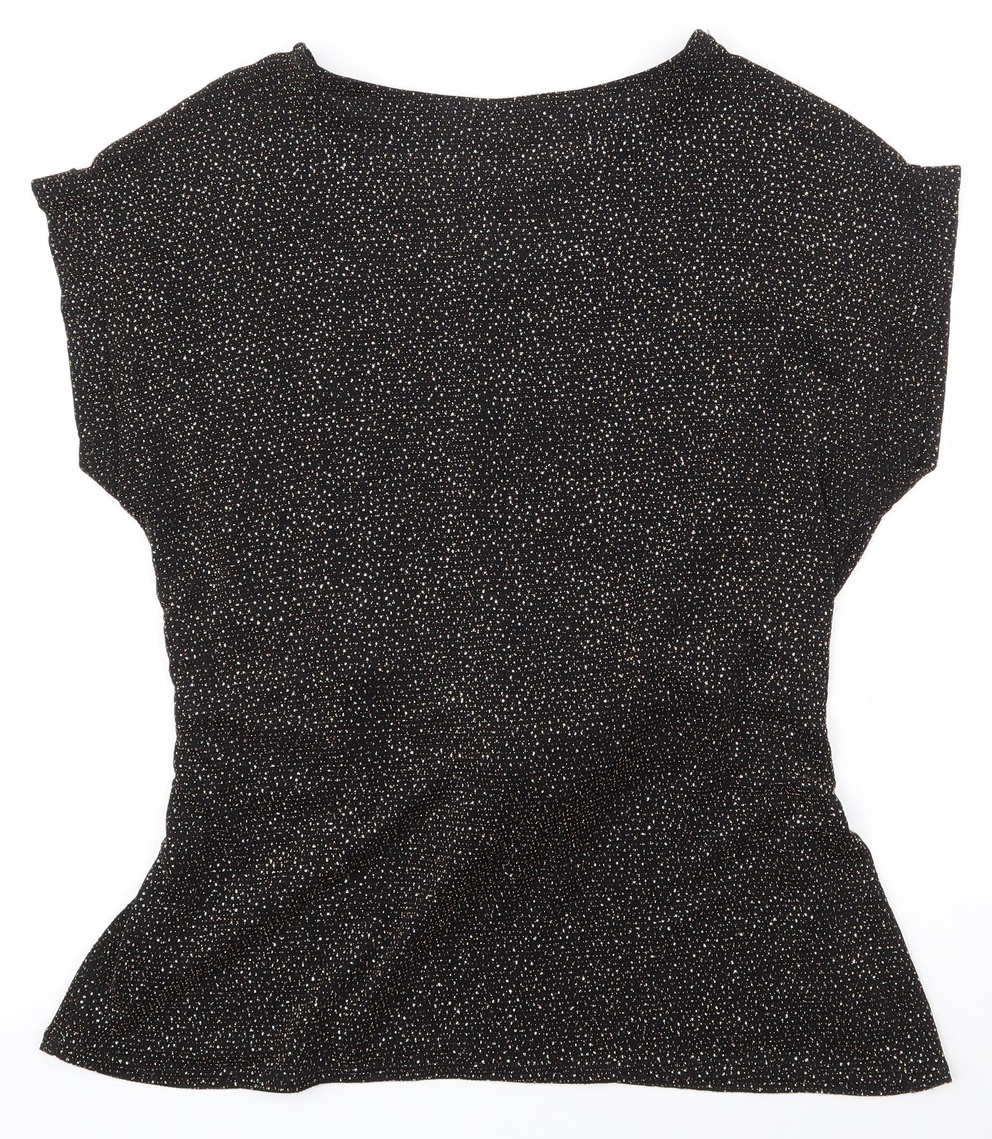 Dorothy Perkins Womens Black  Nylon Basic T-Shirt Size 18 Round Neck