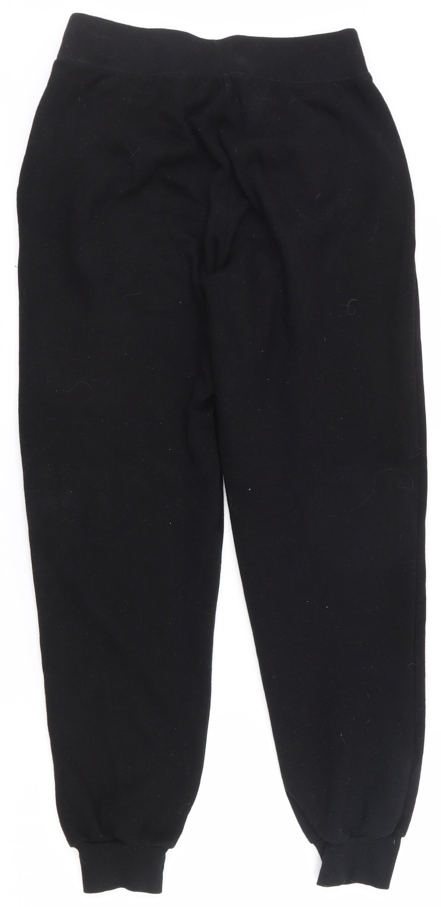 New Look Womens Black  Cotton Jogger Trousers Size S L27.5 in Regular Drawstring