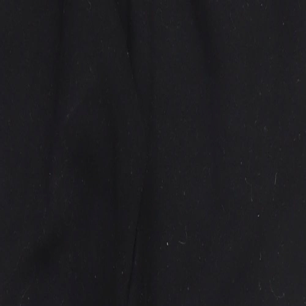 New Look Womens Black  Cotton Jogger Trousers Size S L27.5 in Regular Drawstring