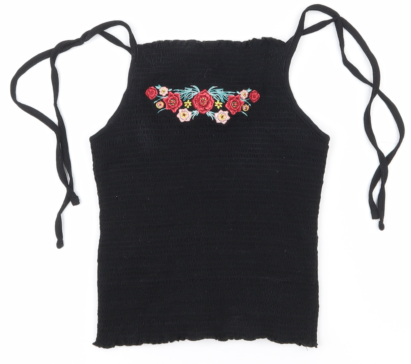 Primark Womens Black  100% Cotton Camisole Tank Size 8 Square Neck
