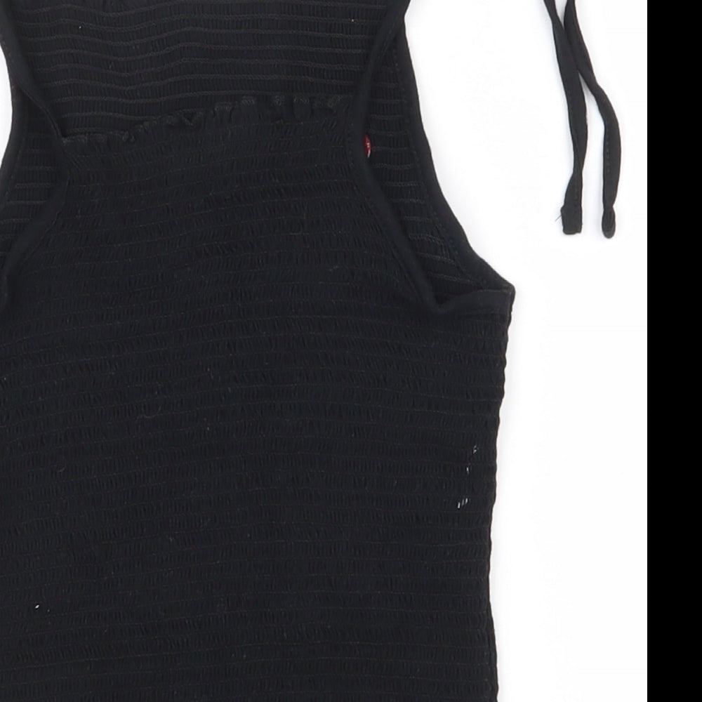 Primark Womens Black  100% Cotton Camisole Tank Size 8 Square Neck