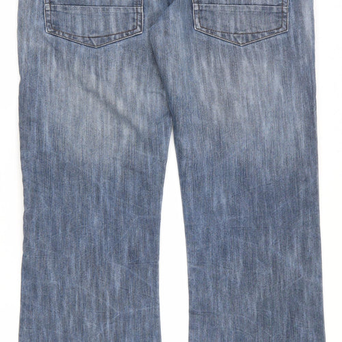 UrbanSpirit Mens Blue  Cotton Straight Jeans Size 34 L29 in Regular Zip
