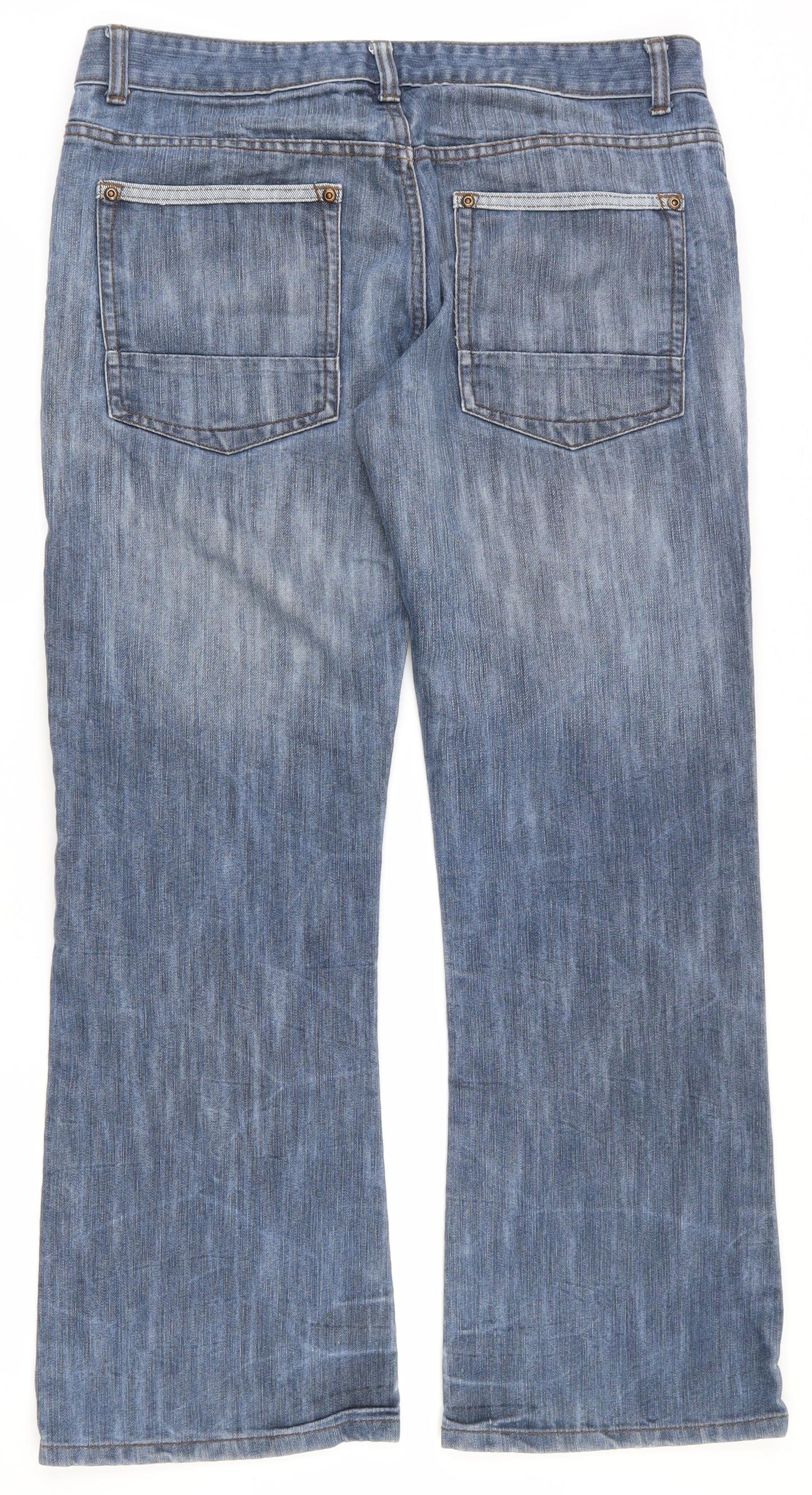 UrbanSpirit Mens Blue  Cotton Straight Jeans Size 34 L29 in Regular Zip