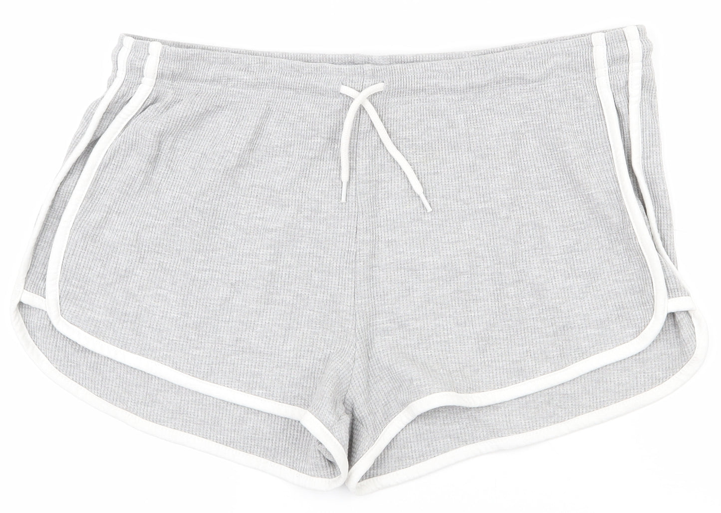 Primark Womens Grey  Cotton Sweat Shorts Size 14  Regular Drawstring - Inside leg 2 in