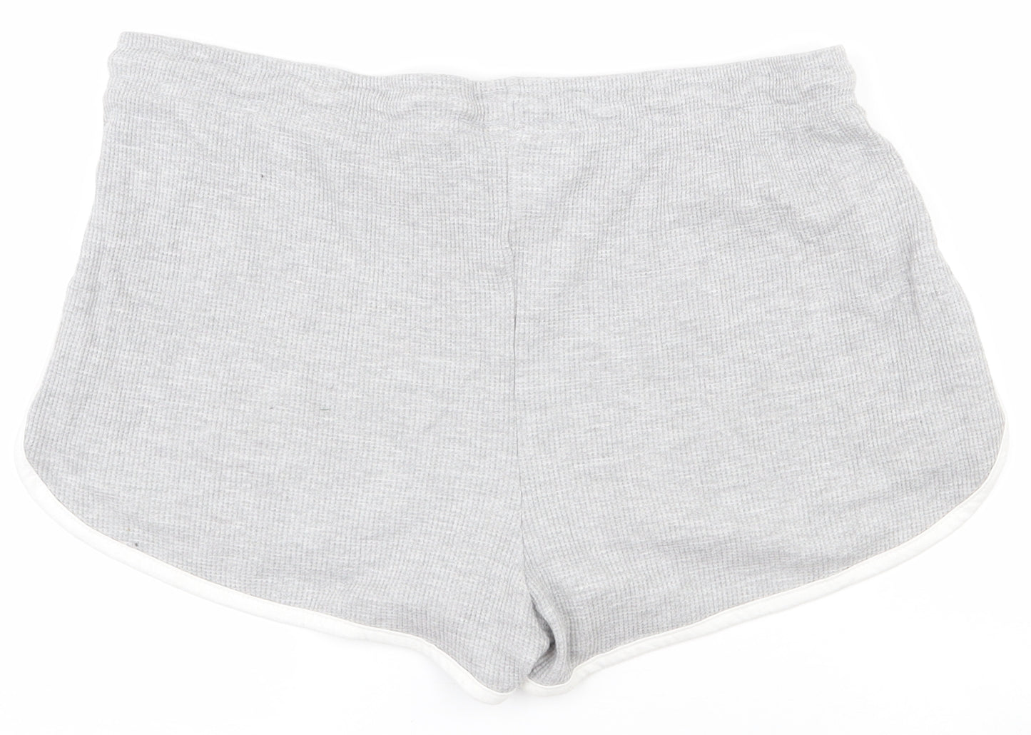 Primark Womens Grey  Cotton Sweat Shorts Size 14  Regular Drawstring - Inside leg 2 in