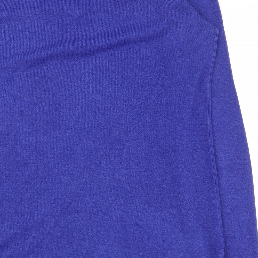 Marks and Spencer Womens Blue V-Neck  Acrylic Pullover Jumper Size 12