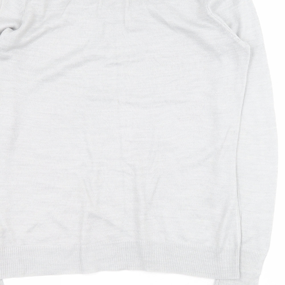 Marks and Spencer Womens Grey Round Neck  Acrylic Pullover Jumper Size 12