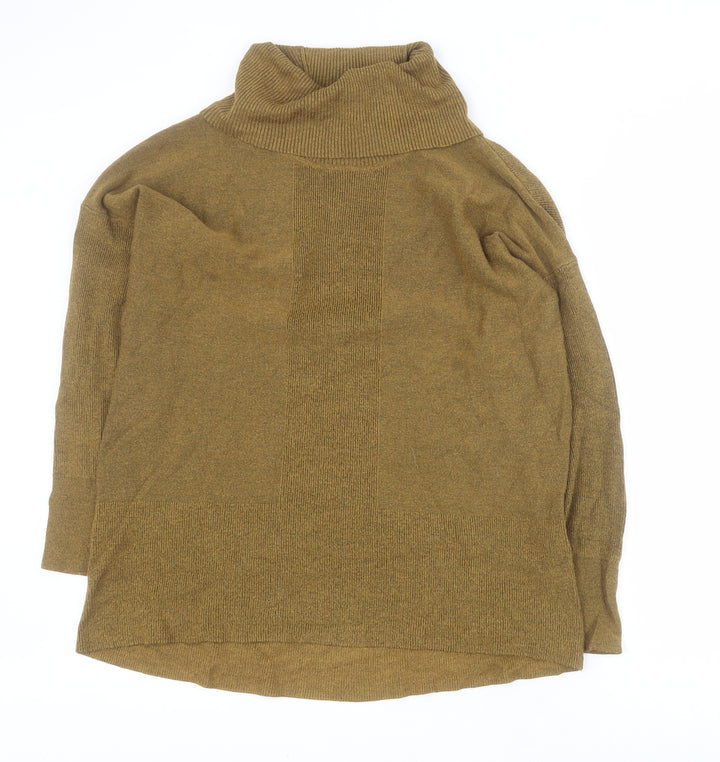 Warehouse Womens Green Roll Neck  Viscose Pullover Jumper Size 6
