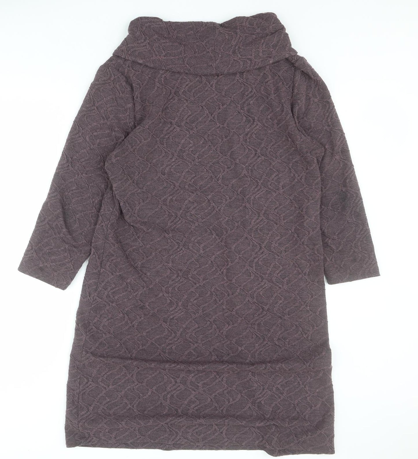 Viza Viz Womens Purple  Polyester Jumper Dress  Size 16  Roll Neck Pullover