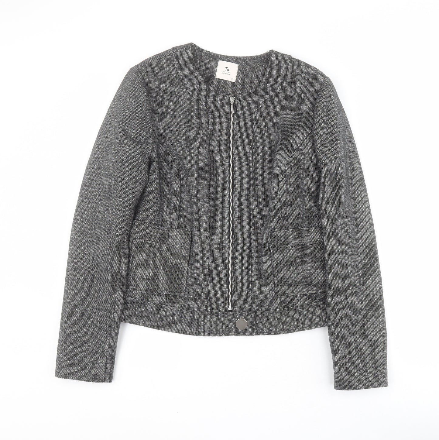 TU Womens Grey   Jacket  Size 12  Zip