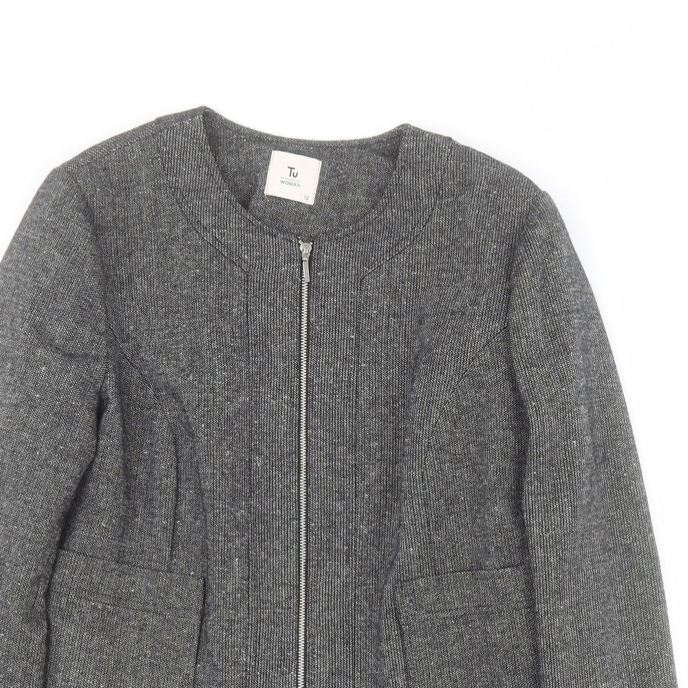 TU Womens Grey   Jacket  Size 12  Zip