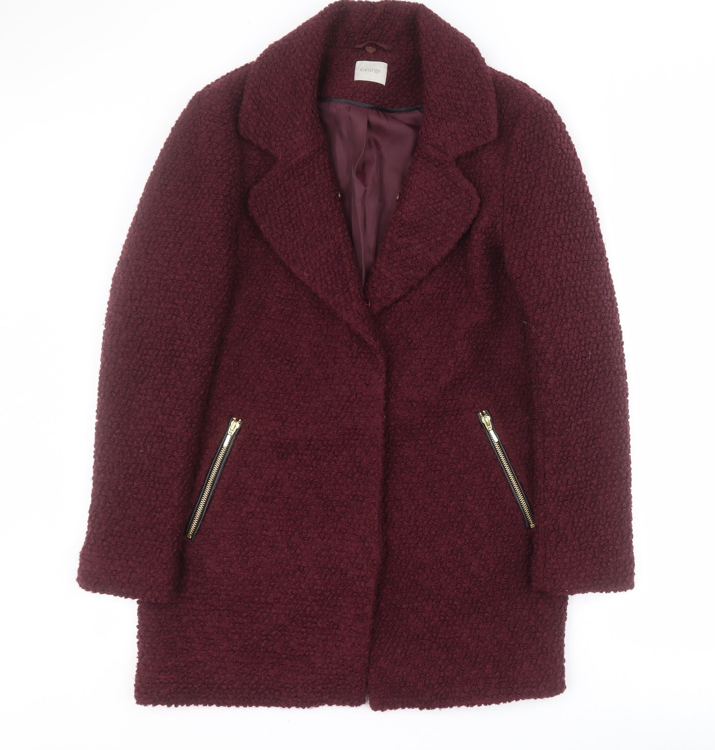 George Womens Purple   Pea Coat Coat Size 10  Button