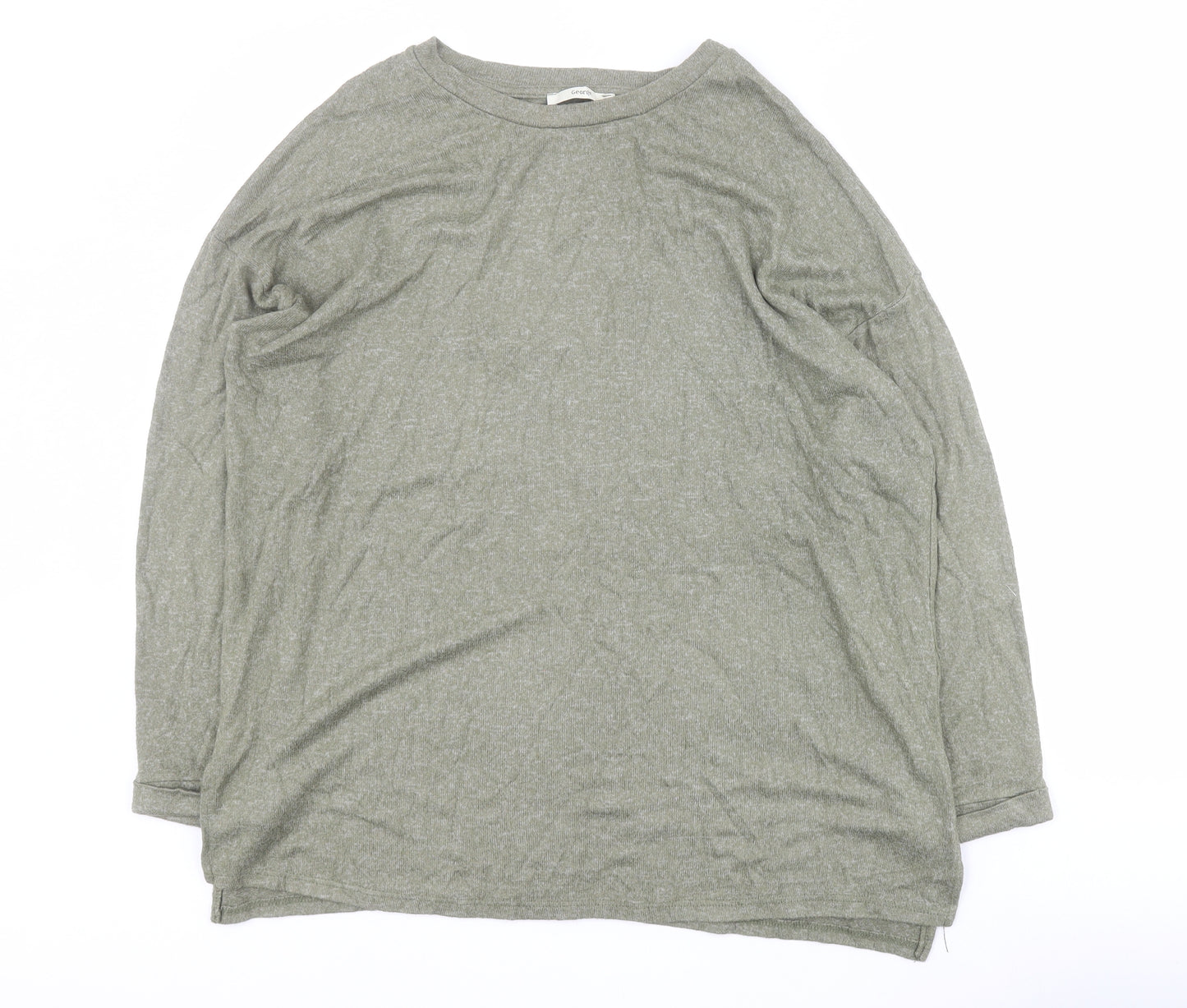 George Womens Green Round Neck  Viscose Pullover Jumper Size L