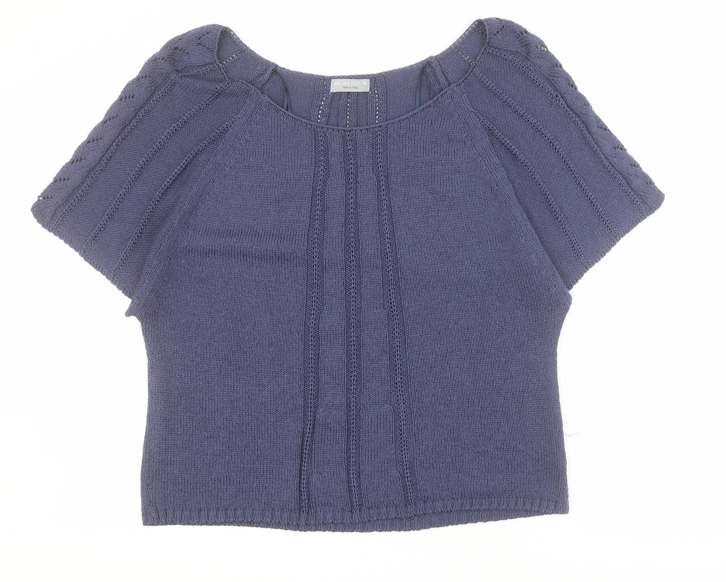 Marks and Spencer Womens Purple Boat Neck  Acrylic Pullover Jumper Size 18