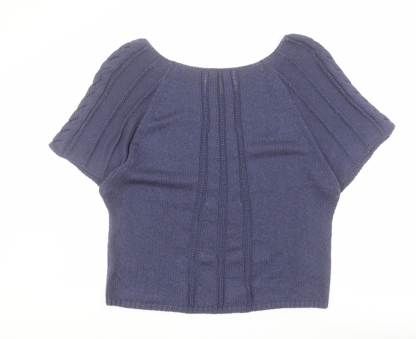 Marks and Spencer Womens Purple Boat Neck  Acrylic Pullover Jumper Size 18