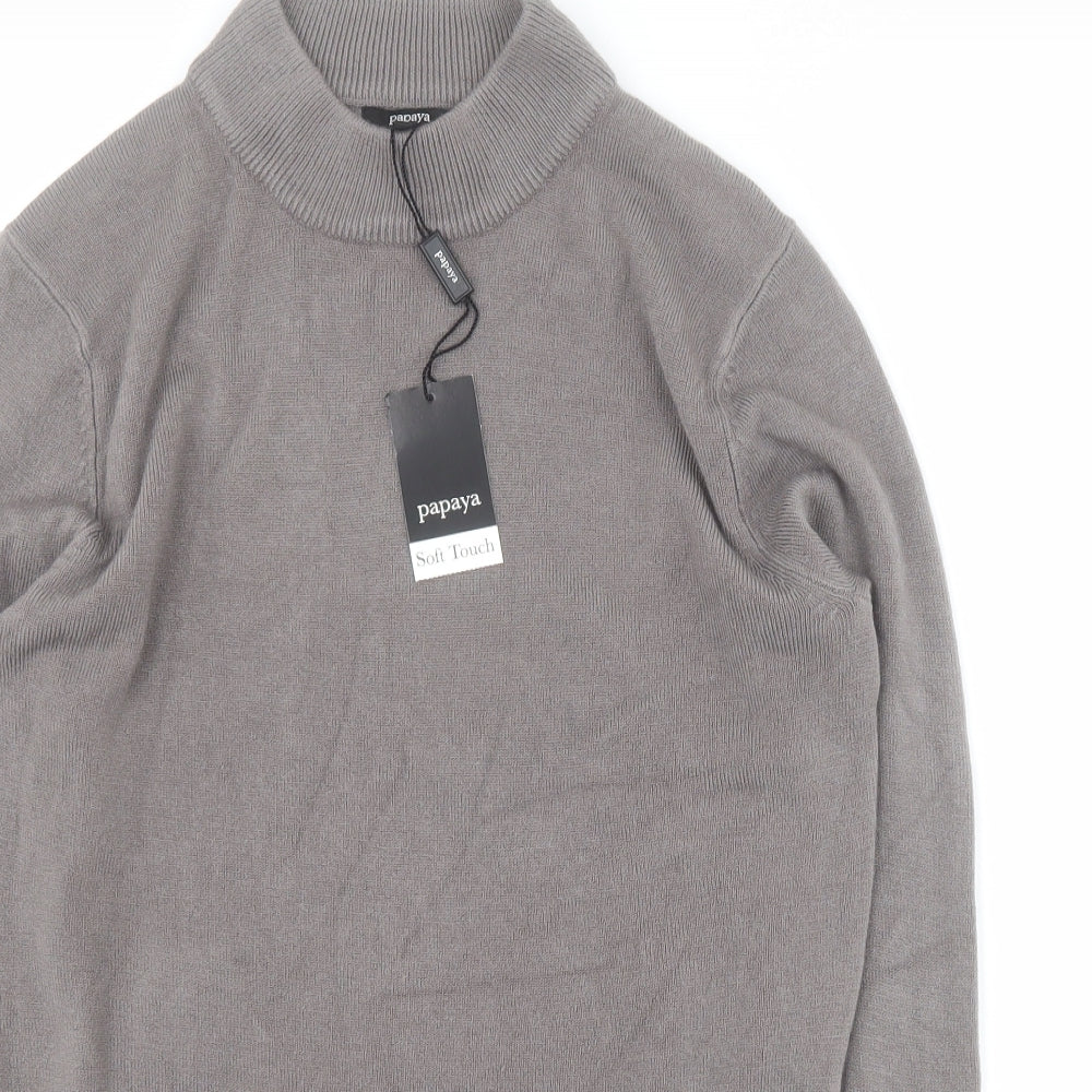 Matalan Womens Grey Mock Neck  Acrylic Pullover Jumper Size 12