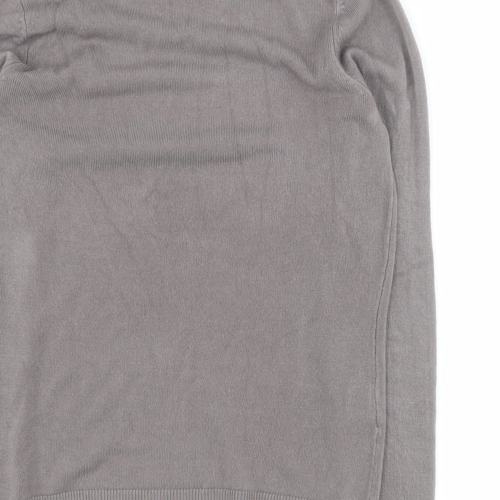 Matalan Womens Grey Mock Neck  Acrylic Pullover Jumper Size 12