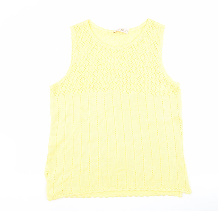 Daxon Womens Yellow Acrylic Tank Size 18 Round Neck