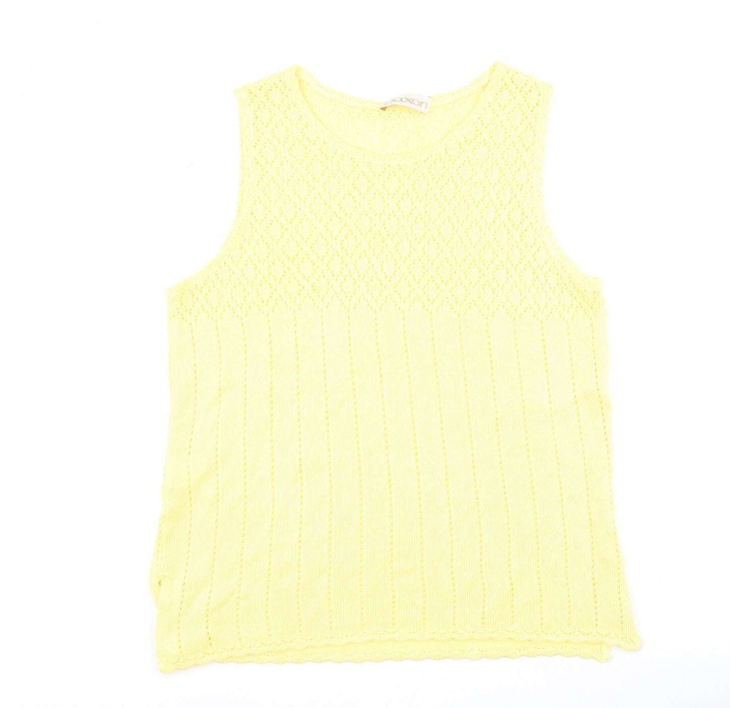 Daxon Womens Yellow  Acrylic  Tank Size 18 Round Neck