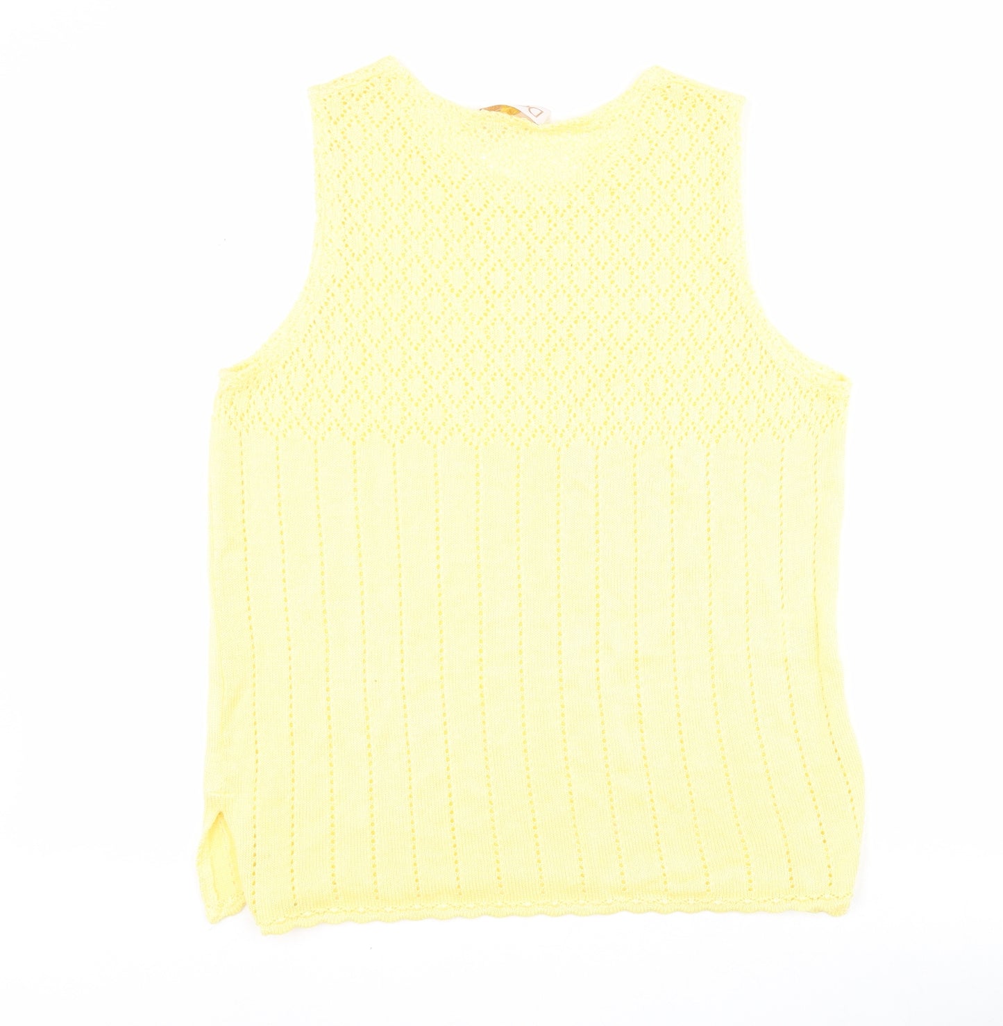 Daxon Womens Yellow  Acrylic  Tank Size 18 Round Neck