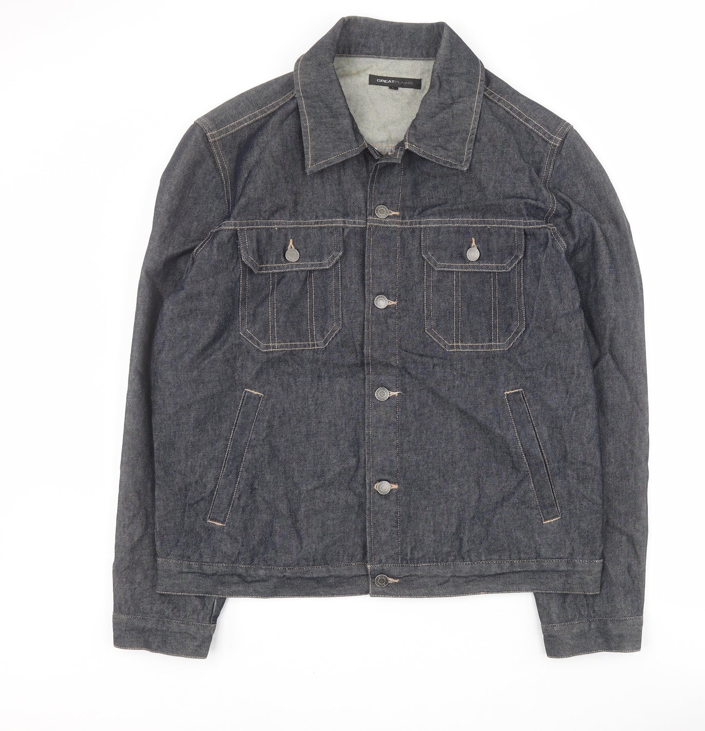 Great Plains Mens Blue   Jacket  Size L  Button