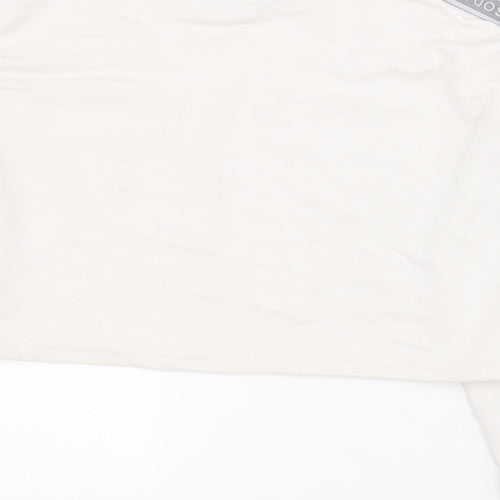 Pink Soda Sport Womens Beige  Polyester Pullover Sweatshirt Size 10  Pullover - Cropped