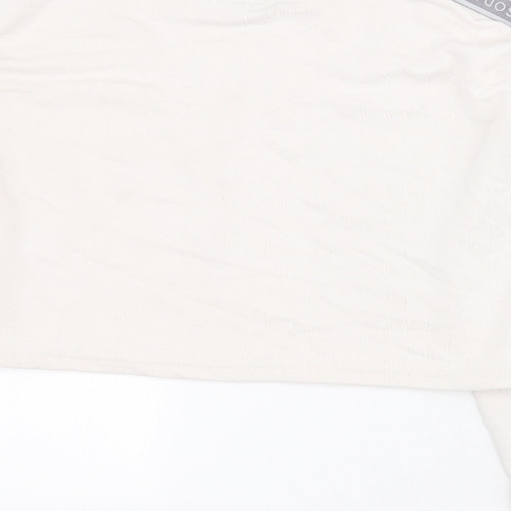 Pink Soda Sport Womens Beige  Polyester Pullover Sweatshirt Size 10  Pullover - Cropped