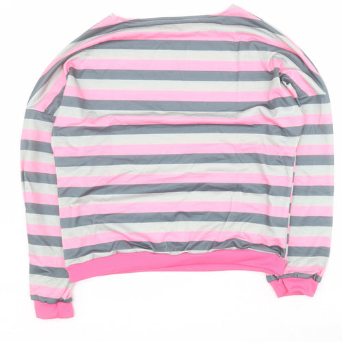 SheIn Womens Grey Striped Polyester Pullover Sweatshirt Size 2XL  Pullover