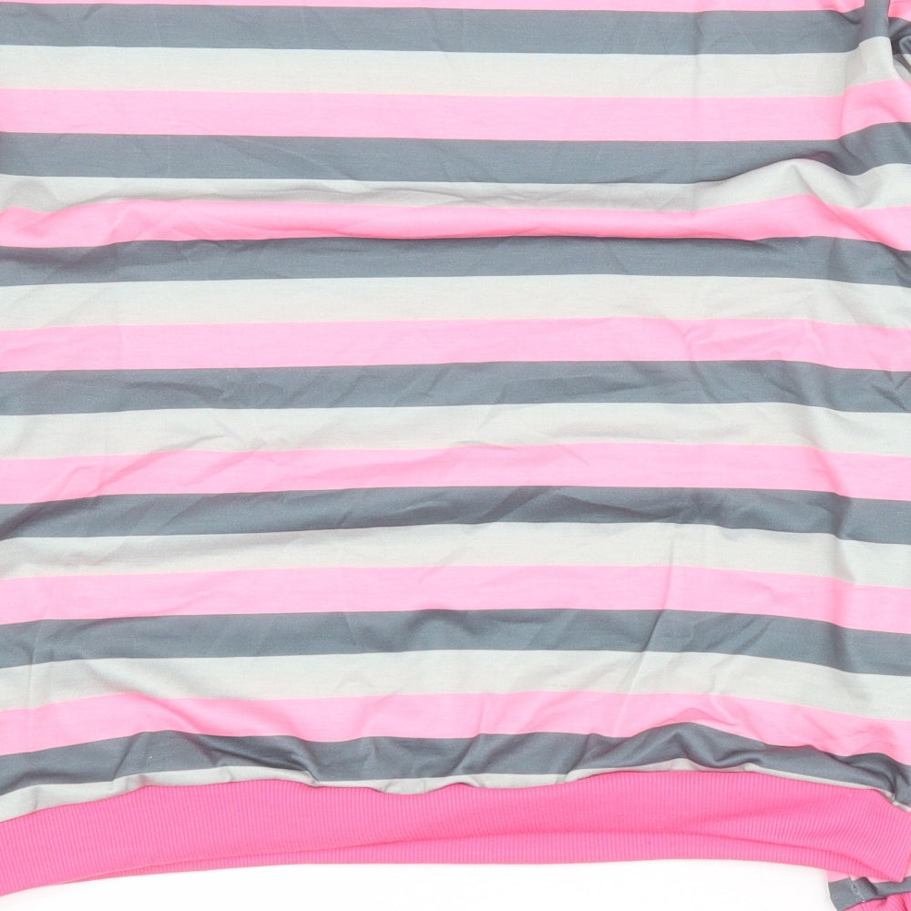 SheIn Womens Grey Striped Polyester Pullover Sweatshirt Size 2XL  Pullover