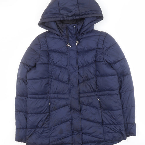 Matalan Womens Blue   Puffer Jacket Coat Size 14  Zip