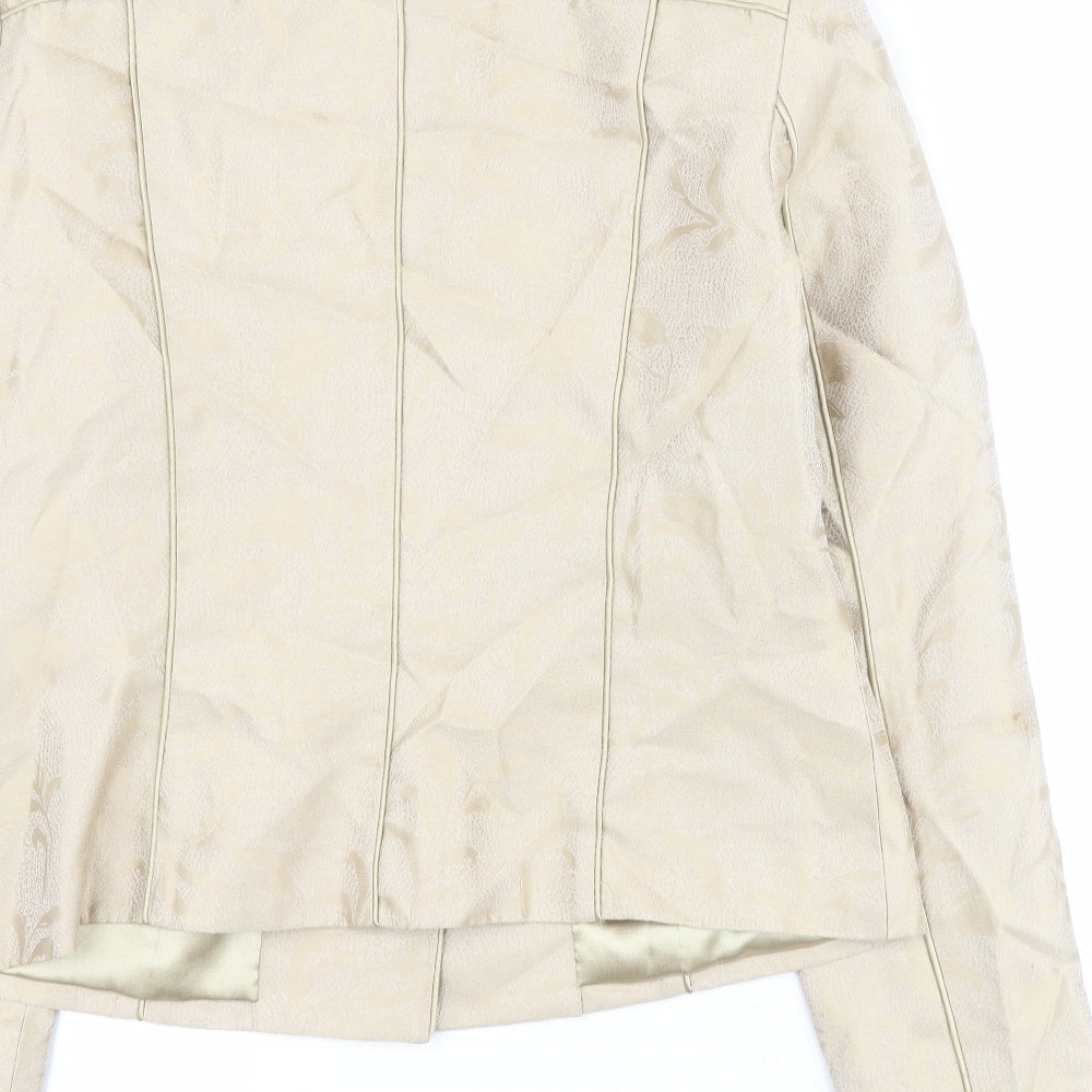 Liz Claiborne Womens Gold Floral  Jacket  Size 12  Button