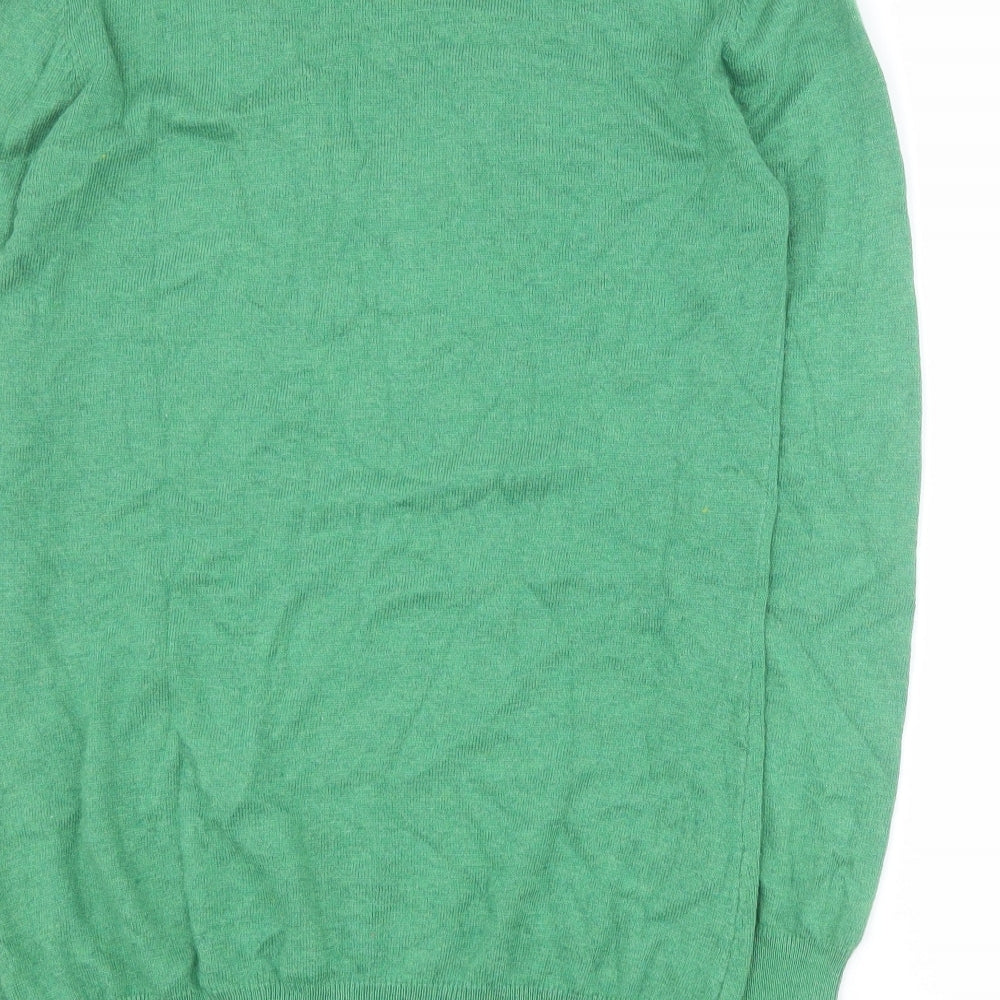 Primark Womens Green V-Neck  Cotton Pullover Jumper Size 10