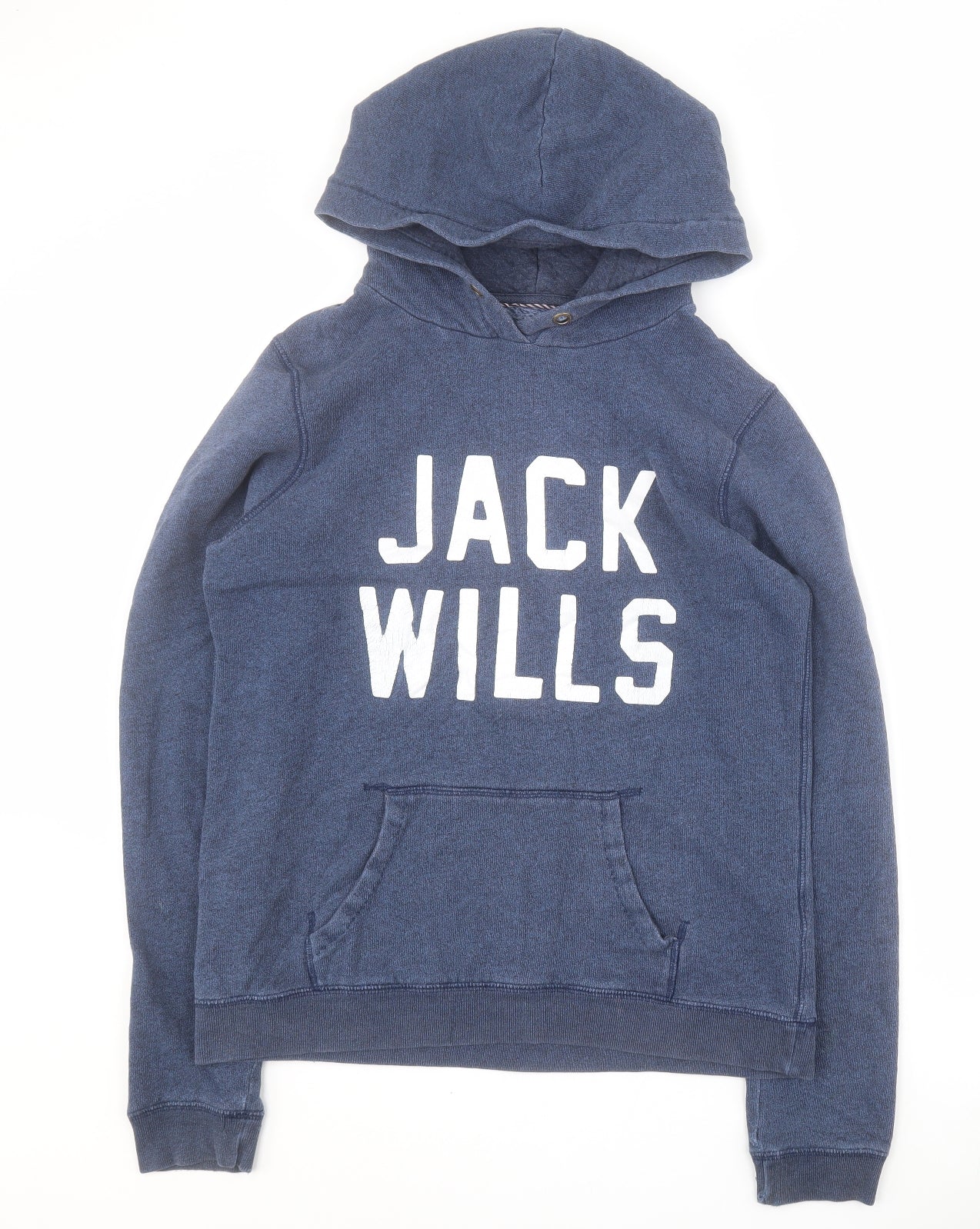 Jack Wills Womens Blue  Cotton Pullover Hoodie Size 14  Pullover