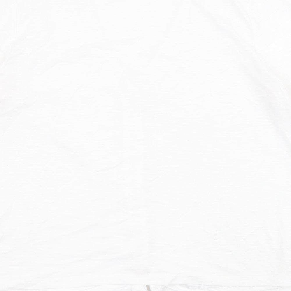 Matalan Womens White  Polyester Basic T-Shirt Size 12 V-Neck
