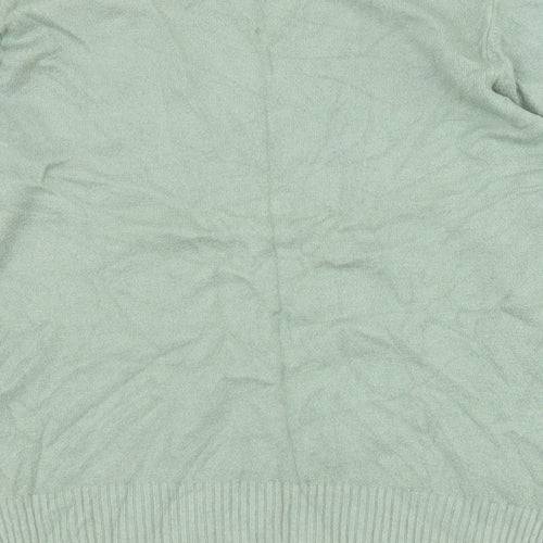 Marks and Spencer Womens Green V-Neck  Viscose Pullover Jumper Size 18