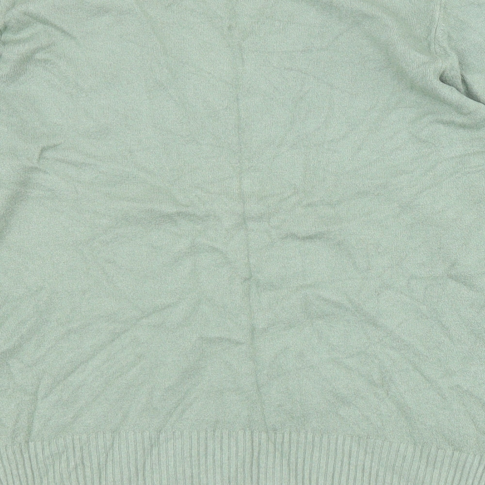 Marks and Spencer Womens Green V-Neck  Viscose Pullover Jumper Size 18
