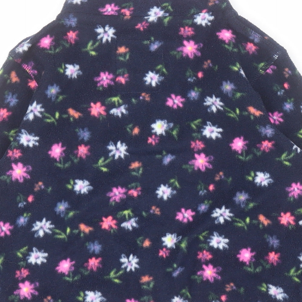 Marks and Spencer Girls Blue Floral  Jacket  Size 3-4 Years  Zip