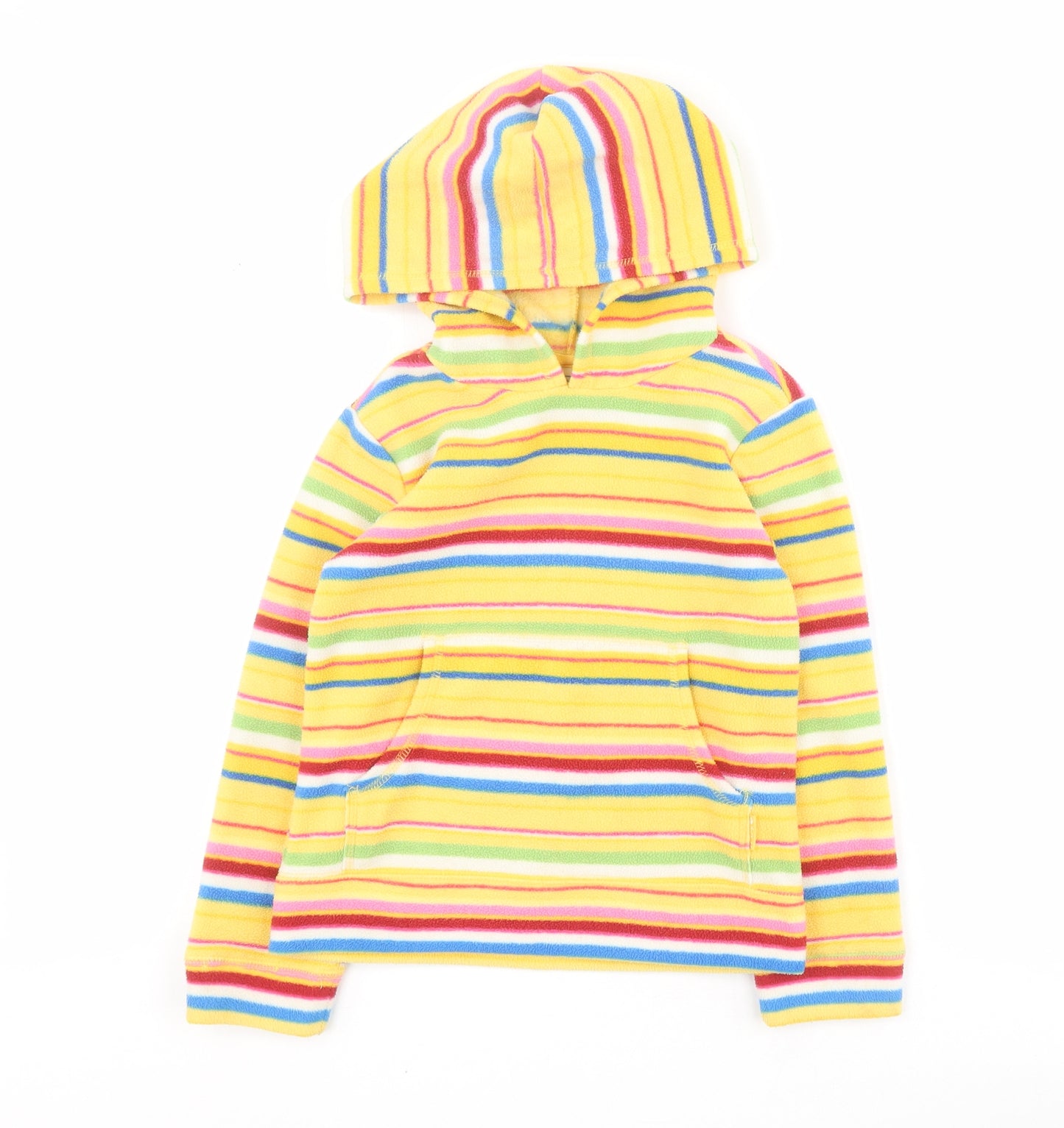 Place Girls Multicoloured Striped 100% Polyester Pullover Hoodie Size 5-6 Years  Pullover