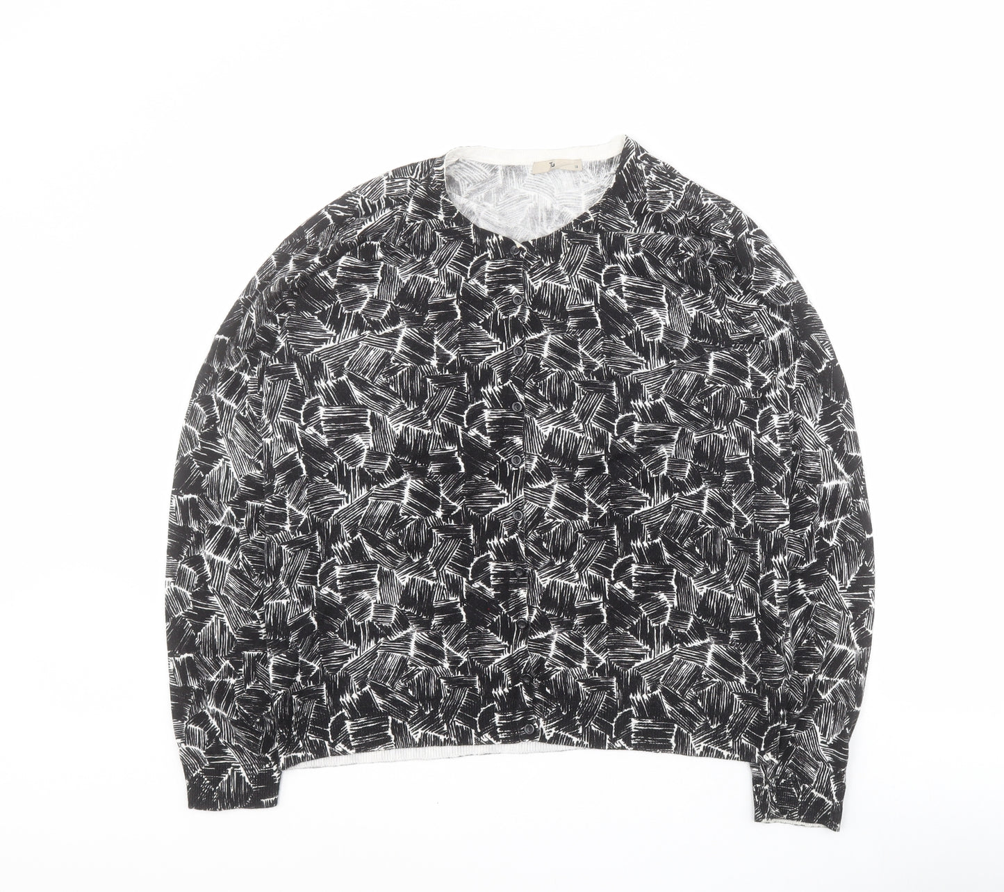 TU Womens Black Round Neck  Viscose Cardigan Jumper Size 18