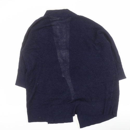 Retrology Womens Blue V-Neck  Acrylic Cardigan Jumper Size L