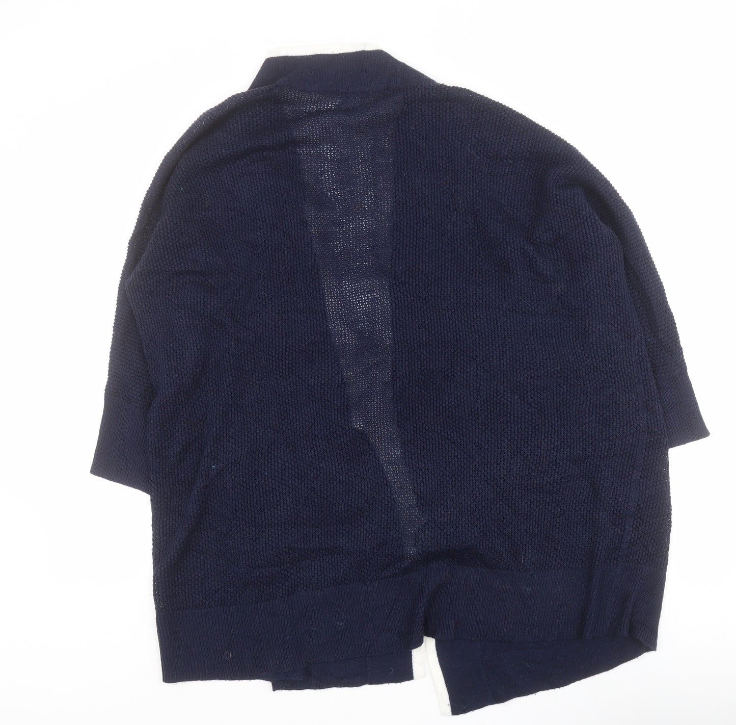 Retrology Womens Blue V-Neck  Acrylic Cardigan Jumper Size L
